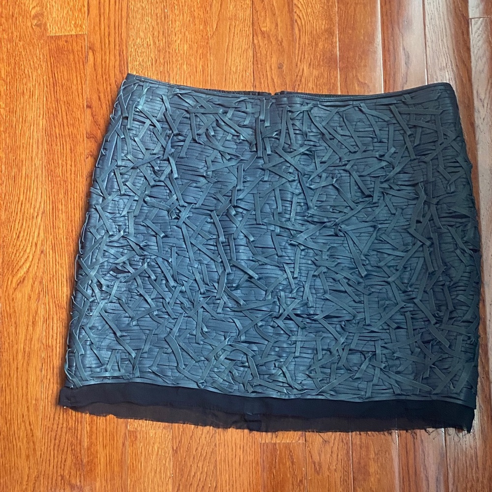 Gryphon Black Faux Leather Mini Skirt